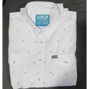 Men's DIXXON Flannel The CHAD Shirt White with red hammer and wrench - 2XL